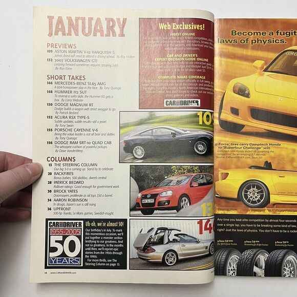Vintage Car and Driver Magazine January 2005 American Muscle 10 Best Cars - Picture 4 of 5